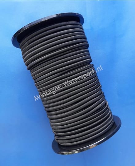 100 meter Elastisch Touw - 8mm - ZWART - elastiek op rol