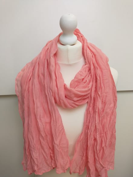 Lange dames sjaal Catharina effen motief roze
