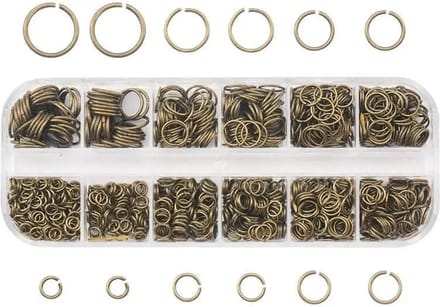 Gemengde grootte ring doe-het-zelf set 4 mm 5 mm 6 mm 7 mm 8 mm 10 mm - Brons