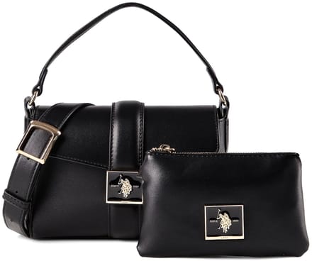 U.S. POLO ASSN. handtas schoudertas Margaret Flap Handle Bag Black zwart