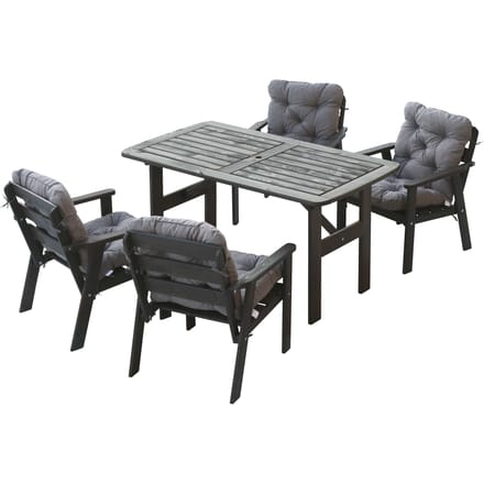 Set van 4 tuinstoelen + tuintafel Venta met kussens | House of Woods