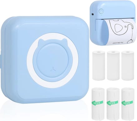 Draagbare Mini-Printer met Bluetooth - Inclusief 3 Rollen Thermisch Papier en Stickers