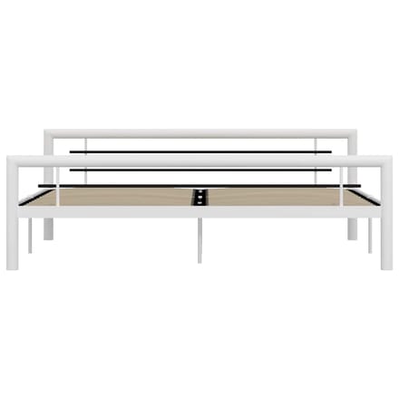 vidaXL - Bedframe - metaal - wit - en - zwart - 180x200 - cm