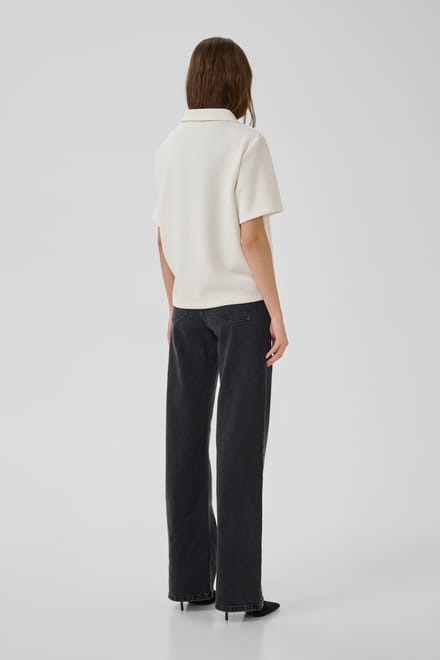 My Essential Wardrobe Mwhelle Polo Tee Tops & T-shirts Dames - Shirt - Wit - Maat L