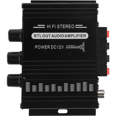 Stereoversterker 12V Draagbaar Heldere Geluidskwaliteit Mini Versterker voor Auto Motorfiets Thuis AK270 black