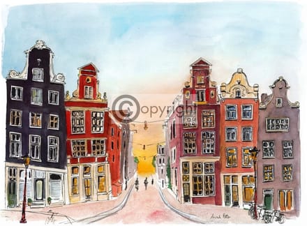 Amsterdam ansichtkaarten A5 formaat, 10 verschilllende designs