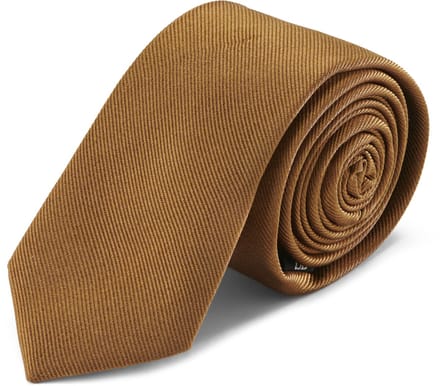 6 cm Stropdas van Bruin Zijden Twill
