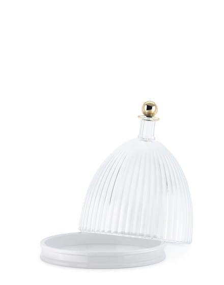 Kartell La Coupole dienblad met bel - transparent/blanc
