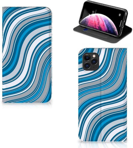 Apple iPhone 11 Pro Max Hoesje met Magneet Waves Blue