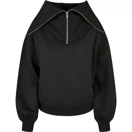 Urban Classics - Oversized High Neck Troyer Sweater/trui - M - Zwart