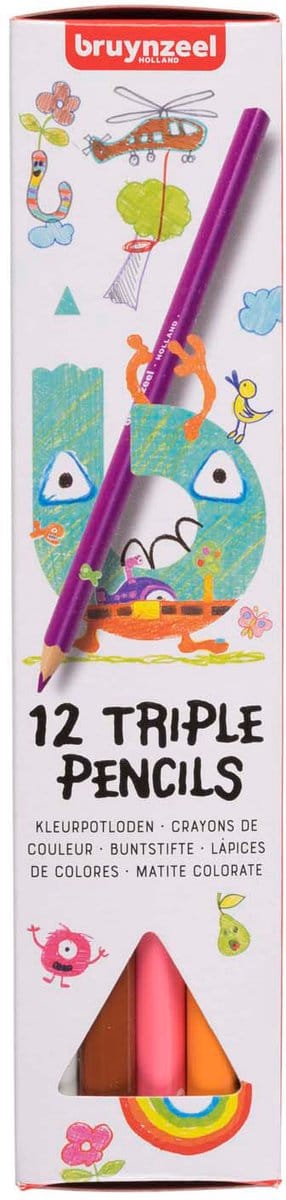 Bruynzeel - Triple Colour - Set van 12 kleurpotloden -