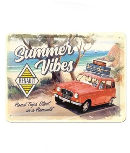 Metalen Bord 15x20 cm Renault R4 Summer Vibes
