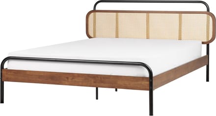 BOUSSICOURT - Tweepersoonsbed - Bruin - 180 x 200 cm - Rubberhout