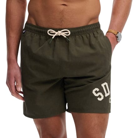 Superdry Printed Logo 16-Inch Zwemshort Green Grootte: M