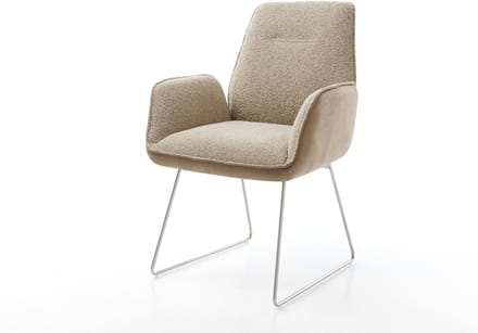 Gestoffeerde-stoel Zoa-Flex slipframe roestvrij staal materiaalmix mud pocketveer kern
