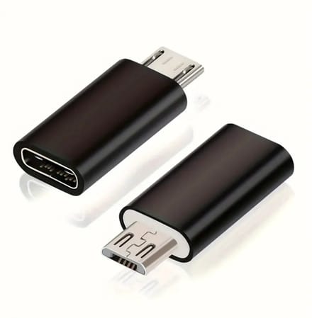 DrPhone VoltSync C2M - Micro USB Mannelijk Adapter Naar USB C Vrouwelijk – Data + Opladen - USB-C Input - Zwart