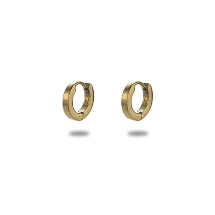 Twice As Nice Oorbellen in goudkleurig edelstaal, oorring 1,2 cm, mat