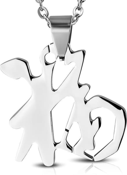 Amanto Ketting Blessing - 316L Staal - Symbool - Zegen - 12x12mm - 45cm