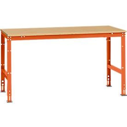 Manuflex werktafel UNIVERSAL Standaard, 1750 x 1000 mm, multiplex natuur, roodoranje