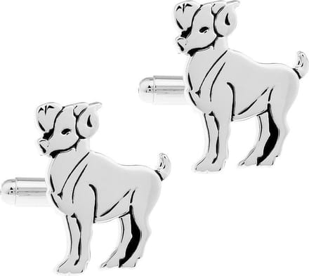 Amanto Manchetknopen Ram - 316L Staal  - Horoscoop  - 22x18mm