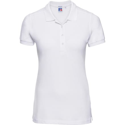 Russell Dames/dames Stretch Short Sleeve Polo Shirt (Wit)