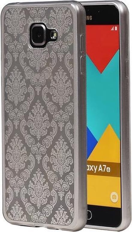 Zilver Brocant TPU back case cover hoesje voor Samsung Galaxy A7 (2016)