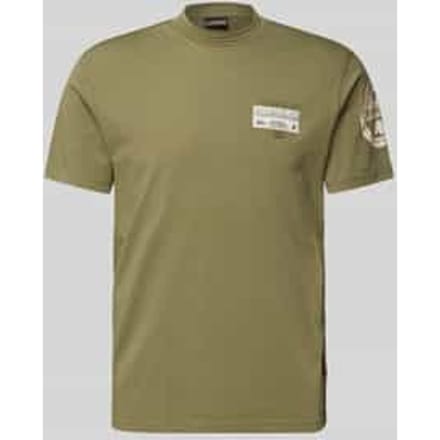 T-shirt met labelpatch, model 'AMUNDSEN'