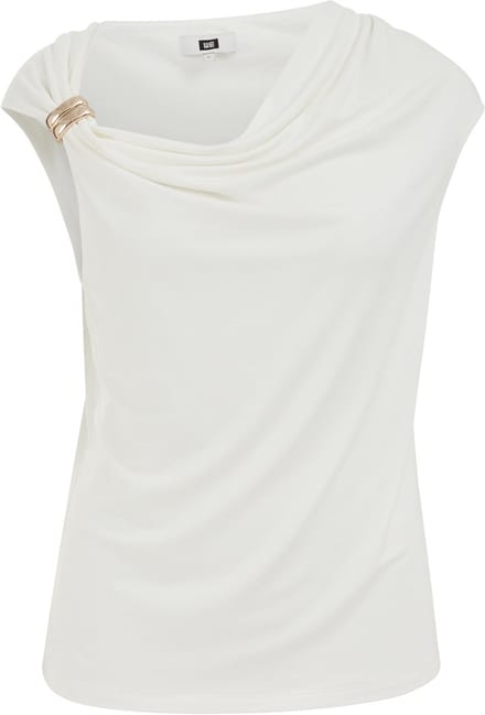 WE Fashion Dames top met gedrappeerd effect en gouden detail