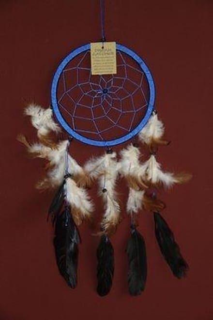 Dromenvanger / Dreamcatcher Ø18cm zonder kleintjes  - blauw
