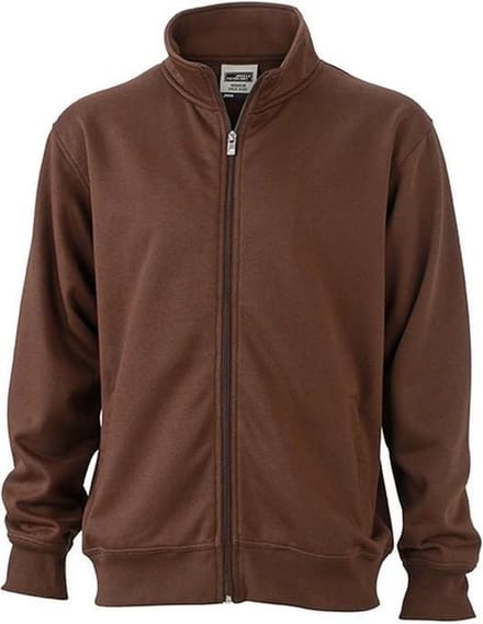 James and Nicholson Unisex Workwear Sweat Jacket (Bruin)
