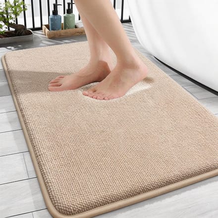 BOTC Badmat - Antislip - 80x50cm - Absorberende Badmat - Extra zachte absorberende - Machinewasbaar - Toiletmat - Abrikoos
