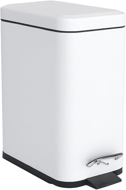 Badkamer prullenbak - 5 l - mat - softclose - wit