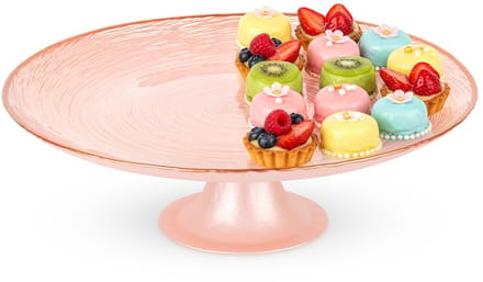 Home & Styling Collection Etagère Glas - 28 cm - Roze