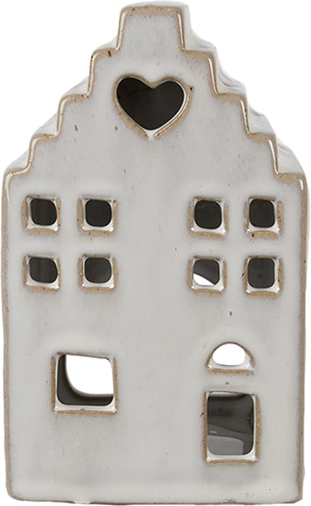 Clayre & Eef Waxinelichthouder Huis 14 cm Beige Porselein