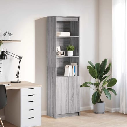 vidaXL - Highboard - 50x35x180 - cm - spaanplaat - grijs - Sonoma