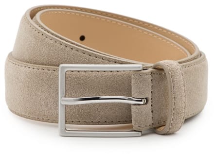 Suede heren riem Bobby - Duo-Pack - Taupe & Groen - 3,5cm breed - 105 cm