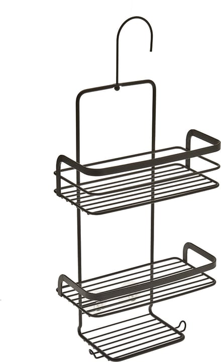 Metaltex - Doucherek met haak - Origin Line - 23 x 12 x 38/47 cm - Zwart