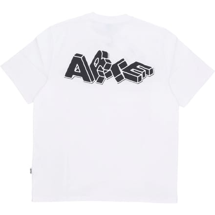 Mannen T-shirt Block Print T-shirt Wit