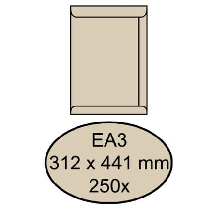 Envelop quantore akte ea3 312x441mm cremekraft 250 Stuks