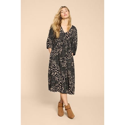 White Stuff Lucy Eco Vero Mini Dress Black Printed Größe: 6 REGULAR | Midikleider Outlet | Damen | Schwarz