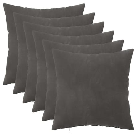vidaXL - Kussensloop - 6 - pcs - HEERLEN - Donkergrijs - 30 - x - 30 - cm - Fluweel