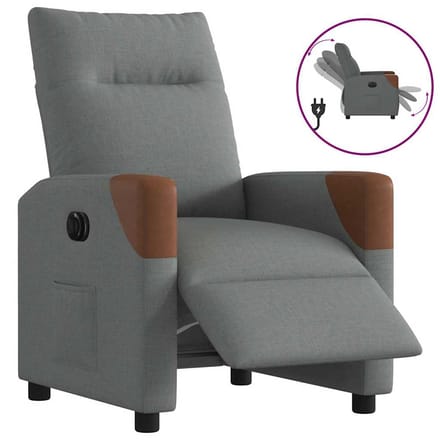 vidaXL - Fauteuil - elektrisch - verstelbaar - stof - donkergrijs