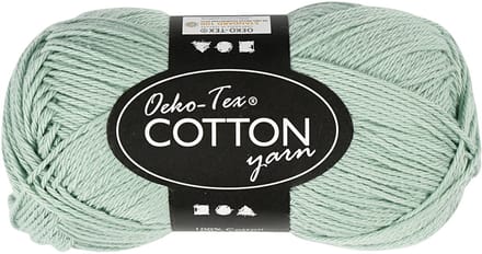 Katoengaren, afm 8/4, L: 170 M, needle 3-3,5, mint groen, 50 gr/ 1 bol
