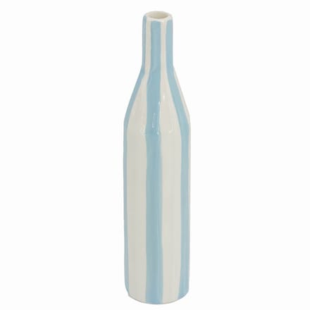 HomeBound by KY | Aardewerk vaas stripe light blue | vaas | 6,2x16,2x28,5cm