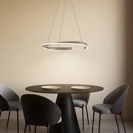 Lucande LED hanglamp Eloura, zilver, Ø58cm, metaal, CCT