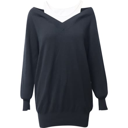 Alexander Wang gelaagde sweaterjurk van zwarte merinowol