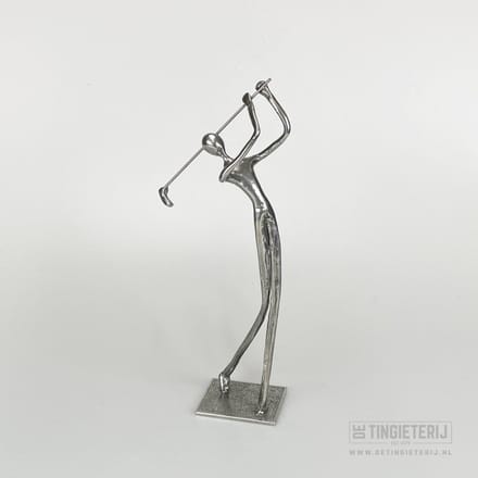 Golfer Modern - Golfsculptuur - Golf Beeldje - Golftoernooi - Golftrofee - Golf Accessoires - Cadeau golf - Luxe geschenk