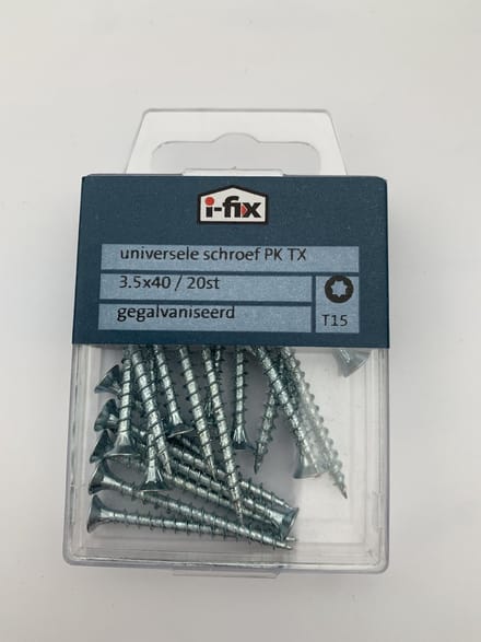 Universele schroef PK TX 3.5x40mm 20stuks gegalvaniseerd