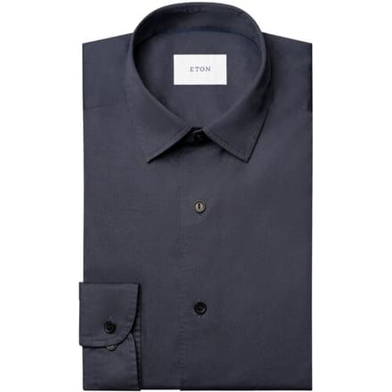 Eton Overhemd Organic Cotton Soft Garment Washed Twill Dark Navy / male