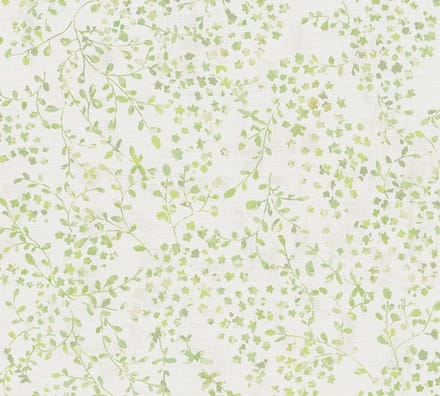 SUBTIELE BLOEMETJES BEHANG | Landelijk - groen wit crème - A.S. Création PintWalls II